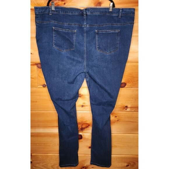 Woman Within High Rise Straight Stretch Blue Jeans Plus Size 30W Tall - Picture 11 of 12
